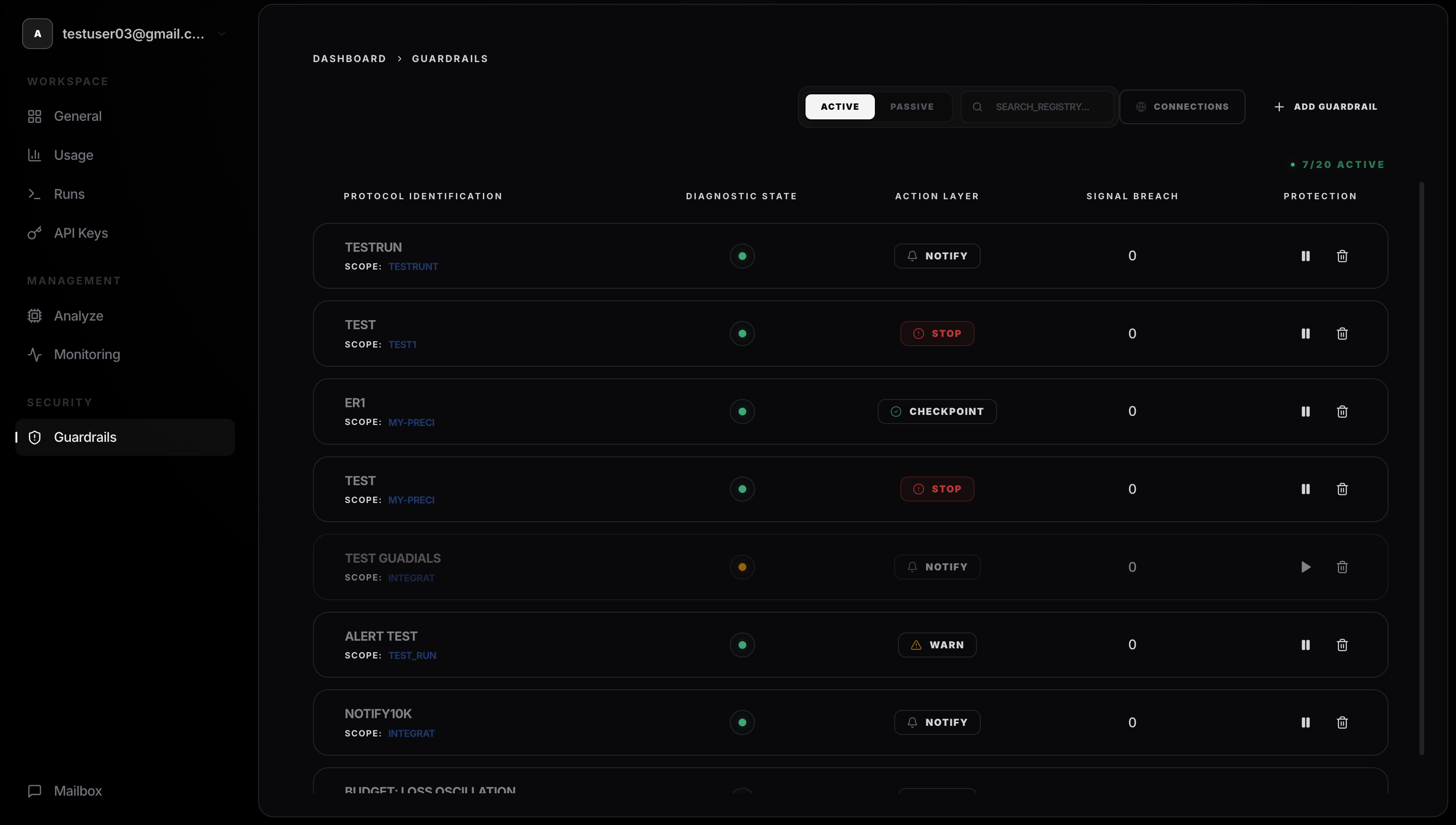 Advanced Guardrail Registry